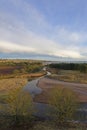 The Lunan River gently winding itself through the hills and farmland behind Lunan Bay