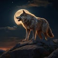 a wolf is standing on a rock with the moon behind Lunar Ascendancy Aries\' Feral Fire - The Bold Sag