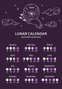 Lunar calendar template vector concept Royalty Free Stock Photo