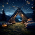 Lunar Comfort: Camping Under the Stars