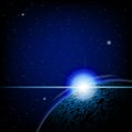 Lunar eclipse blue deep space Royalty Free Stock Photo