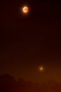 Lunar eclipse with Mars 2018 - Blood moon and the red planet downside Royalty Free Stock Photo