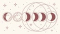 Lunar Eclipse or Moon Phases, Astronomy and Celestial Event, vector design Generative AI Royalty Free Stock Photo