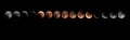 Lunar Eclipse Phases, Blood moon, Composite Lunar Eclipse Royalty Free Stock Photo