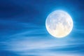 Lunar Eclipse Viewed From a Serene Landscape on a Clear Night in October Under Bright Moonlight Royalty Free Stock Photo