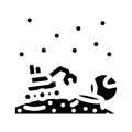 lunar exploration space exploration glyph icon vector illustration