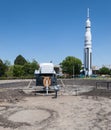 Lunar Lander and Saturn V rocket Royalty Free Stock Photo