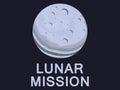 Lunar mission, flight to the moon. Earth satellite. Vector