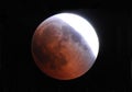 Red lunar Moon eclipse in the sky Royalty Free Stock Photo