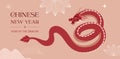 Lunar new year background, banner, Chinese New Year 2024 , Year of the Dragon. Traditional minimalist modern style