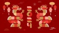 Lunar new year background, banner, Chinese New Year 2024 , Year of the Dragon. Geometric modern style Royalty Free Stock Photo