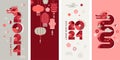 Lunar new year background, banners, story templates, Chinese New Year 2024 , Year of the Dragon. Geometric modern style