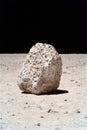 Lunar rock on the moon\'s surface. Royalty Free Stock Photo