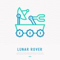 Lunar rover with satellite thin line icon