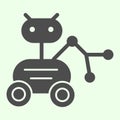 Lunar Rover solid icon. Moon exploration robot vehicle or moonwalker glyph style pictogram on white background. Universe Royalty Free Stock Photo