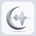 Lunar Soundwave Abstract Icon Royalty Free Stock Photo