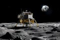 Lunar spacecraft on moon exploration indian Chandrayaan-3 launch hover dark side of moon space discovery cosmos orbit
