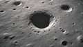 Lunar surface. Deep crater. Moon surface texture Royalty Free Stock Photo