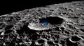 Lunar surface featuring a densely cratered landscape with varying sizes of impact Royalty Free Stock Photo