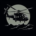 Lunarpunk Military Helicopter: Dark, Heroic, And Iconic