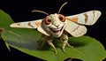 Lunate Zale Moth smiling facial comic character Royalty Free Stock Photo