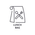 Lunch bag line icon, outline sign, linear symbol, vector, flat illustration Royalty Free Stock Photo