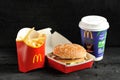 Lunch with bigMac from McDonald`s monopoly promotion