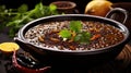 lunch black indian food lentil