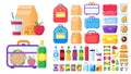 Lunch box constructor. Food for lunchbox isolated Royalty Free Stock Photo