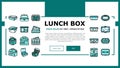 lunch box food school meal landing header vector