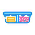 lunch box glass container color icon vector illustration Royalty Free Stock Photo