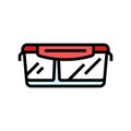 lunch box glass container color icon vector illustration Royalty Free Stock Photo