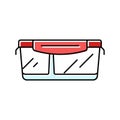 lunch box glass container color icon vector illustration