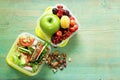 Lunch box for healthy eating diet Royalty Free Stock Photo