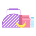 Lunch box icon, flat style Royalty Free Stock Photo