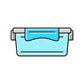 lunch box plastic container color icon vector illustration