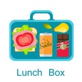 Lunch box vector. Snack pack for student.