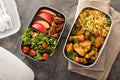Lunch boxes with food ready to go