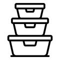 Lunch boxes icon, outline style