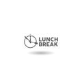 Lunch break icon with shadow Royalty Free Stock Photo