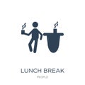 lunch break icon in trendy design style. lunch break icon isolated on white background. lunch break vector icon simple and modern