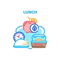 Lunch Dish Food Vector Concept Color Illustration Royalty Free Stock Photo