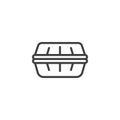 Lunch food box line icon
