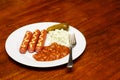 Lunch of Franks and Beans Royalty Free Stock Photo