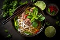 meal bowl food cookery noodle vegetable asian hot japanese background soup. Generative AI.