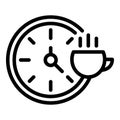 Lunch hour icon, outline style Royalty Free Stock Photo