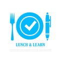 Lunch and learn vector icon