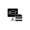 Lunch and learns black glyph icon