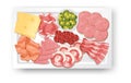 Lunch meat set with different cold meats on platter