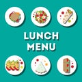 Lunch menu, modern flat icon